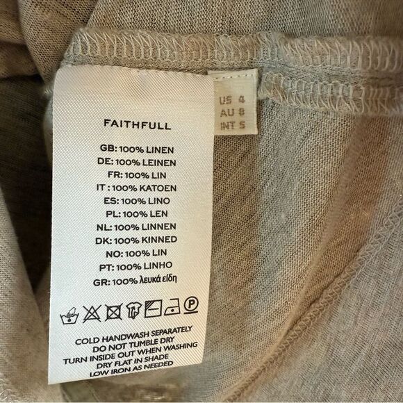 Faithfull the Brand Linen Dolman Sleeve Top 4 - Picture 7 of 7